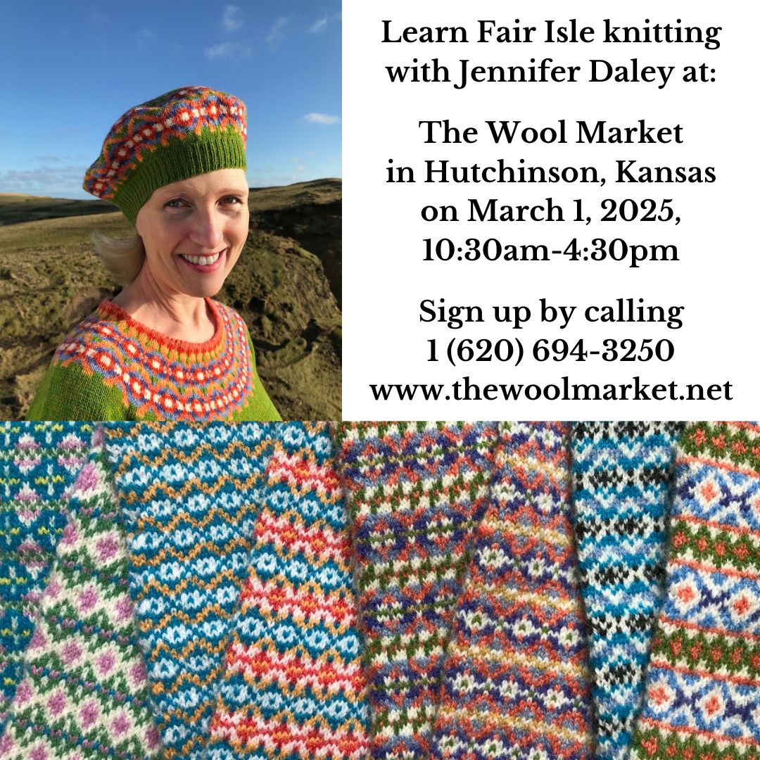 Fair Isle Knitting Class at Wool Market & DIY School in Hutchinson, Kansas, March 1, 2025